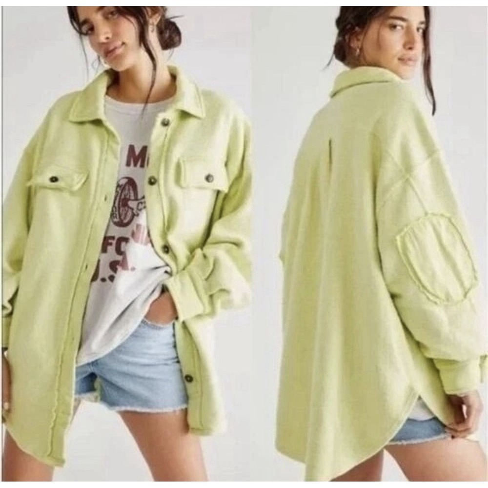 Free People Women's Ruby Jacket Shacket Fleece Luminary Oversized Small Boho